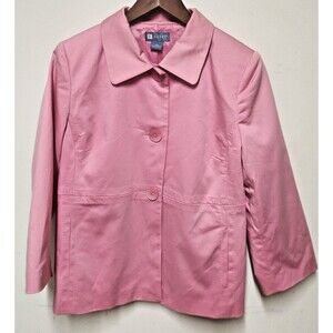Koret Women's Pink Spring Jacket Large Size 10 with Pockets Career Classic